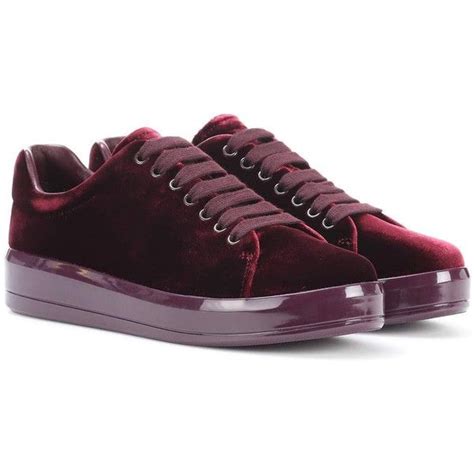 prada burgundy velvet shoes|Burgundy Lane Suede Sneakers .